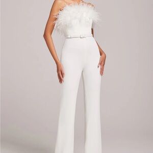 Nadine Merabi white Collette jumpsuit size S - NEW WITH TAGS